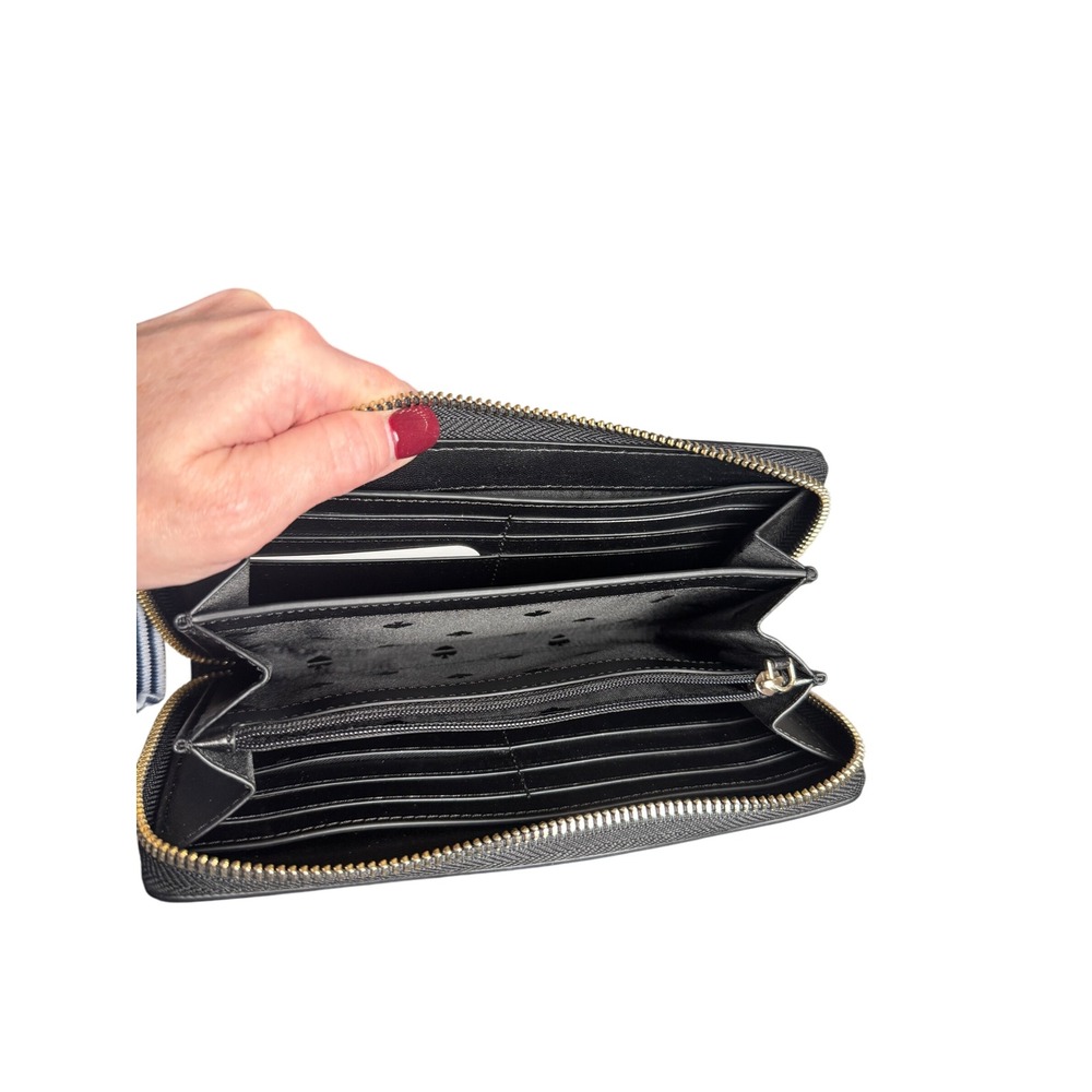 Kate Spade New York Zip‎ Around Wallet Gray Leather Accordion Interior - Picture 4 of 7